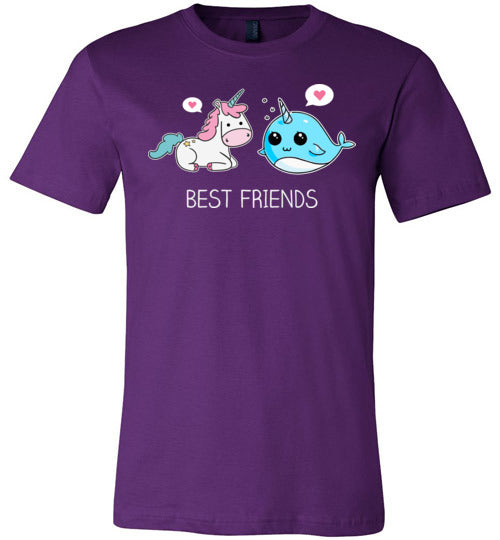 Unicorn Narwhal Best Friends Canvas
