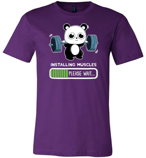 Cute Panda Installing Muscles Gym Canvas