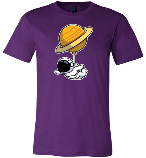 Astronaut Floating One Balloon Canvas