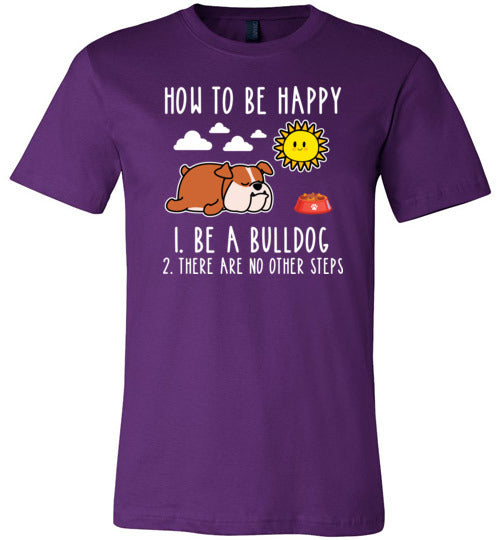 Be Happy Bulldog Canvas