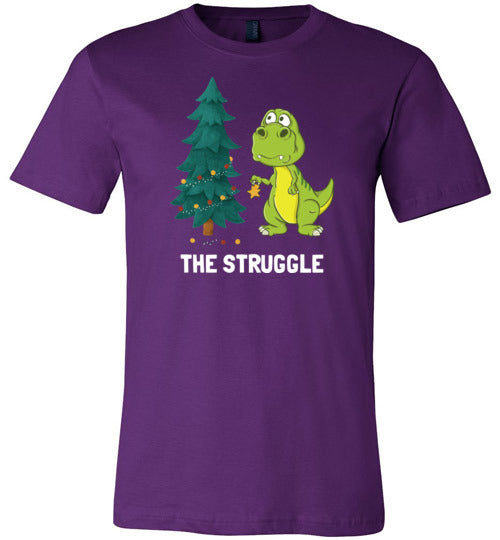 Dinosaur T-Rex Christmas Struggle Canvas