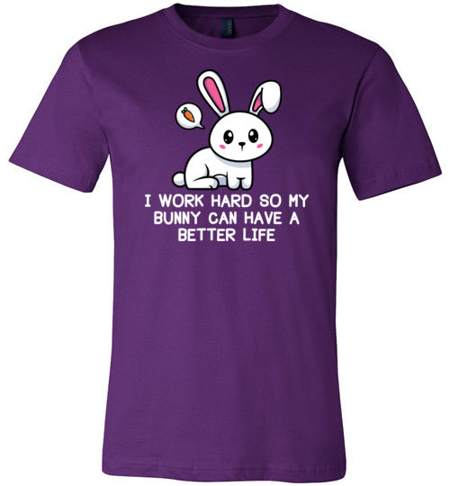 Bunny Work Hard Life Canvas