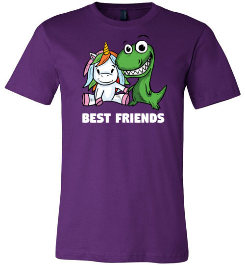 Unicorn And T-Rex Best Friends Canvas