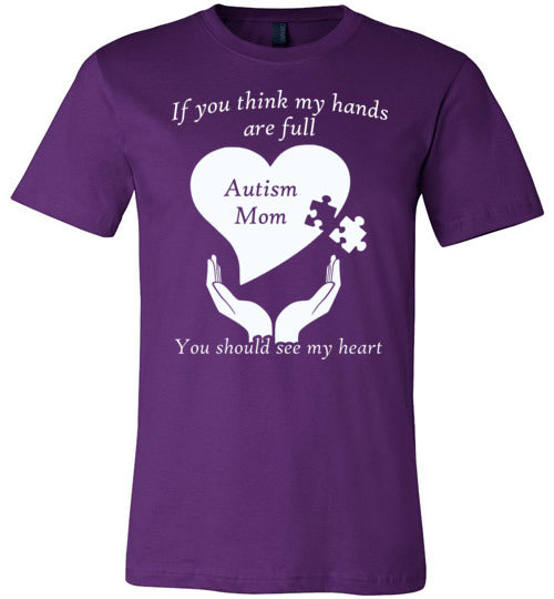 Autism Mom Heart One Color Canvas