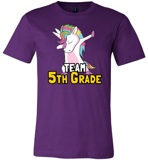 Team Fifth Grade Unicorn Canvas