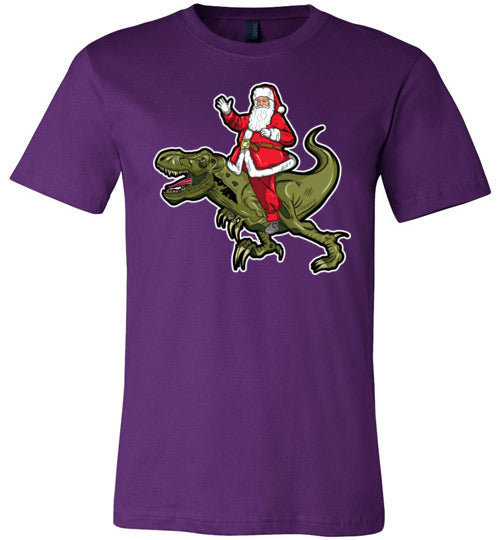 Santa Riding T-Rex Canvas