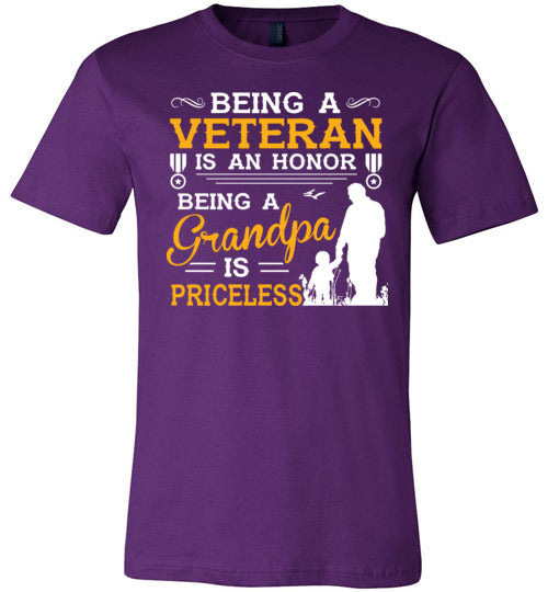 Veteran Grandpa Priceless Canvas
