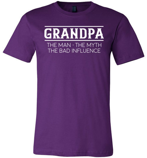 Grandpa Man Myth Bad Influence Canvas