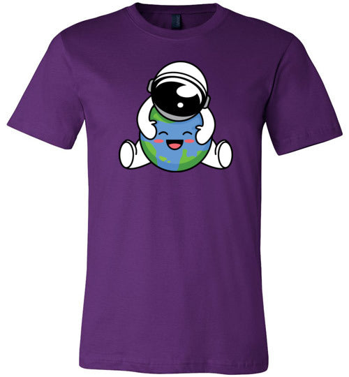 Astronaut Hugging Planet Earth Canvas