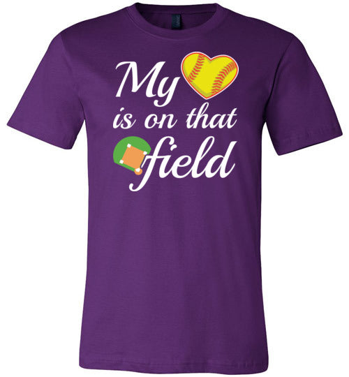 Softball Heart On Field Canvas