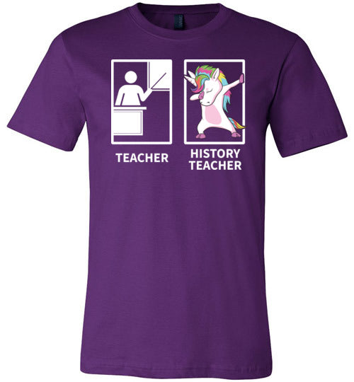 Dabbing Unicorn History Teacher Canvas