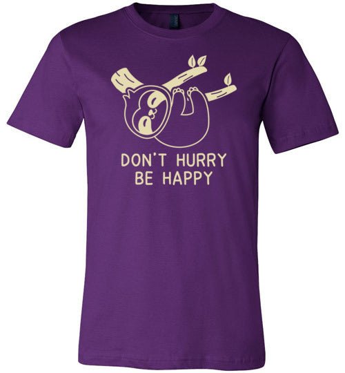 Sloth Don't Hurry Be Happy Canvas