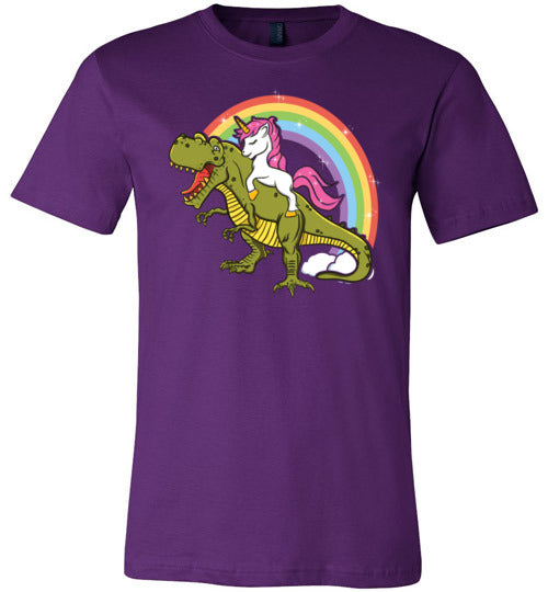 Unicorn Riding T-Rex Canvas