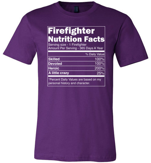 Firefighter Nutrition Facts Canvas