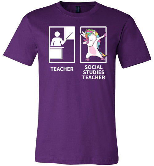 Dabbing Unicorn Social Studies Teacher Canvas