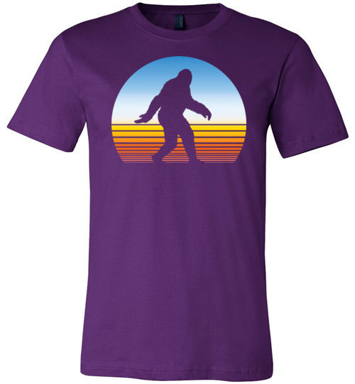Retro Bigfoot Sunset Silhouette Canvas