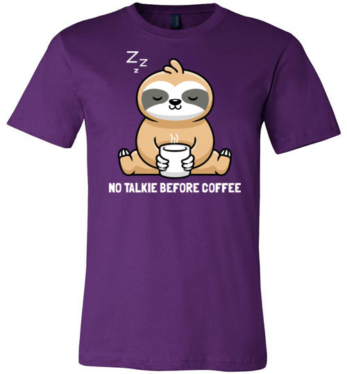 Sloth No Talkie Before Coffee Canvas