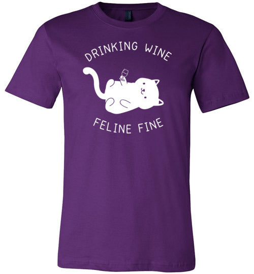 Drinking Wine Feline Fine Canvas