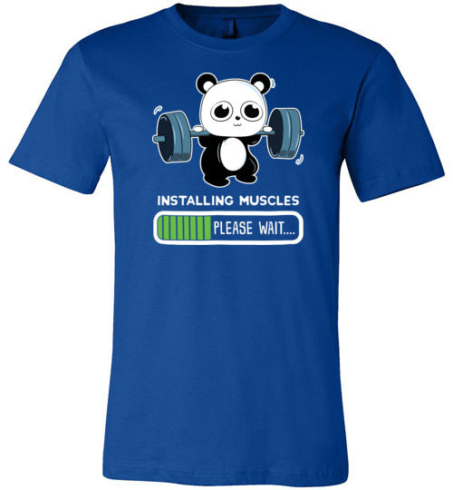 Cute Panda Installing Muscles Gym Canvas