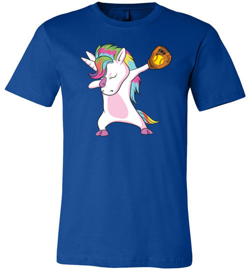 Softball Dabbing Unicorn Canvas