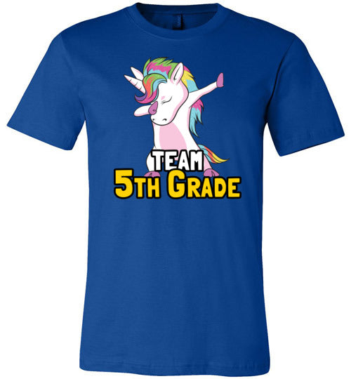 Team Fifth Grade Unicorn Canvas