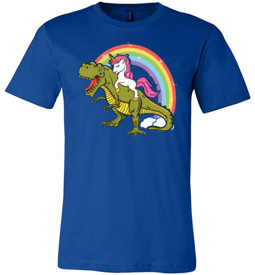 Unicorn Riding T-Rex Canvas
