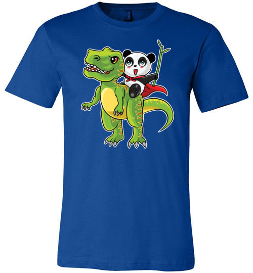 Panda Riding T-Rex Bamboo Canvas