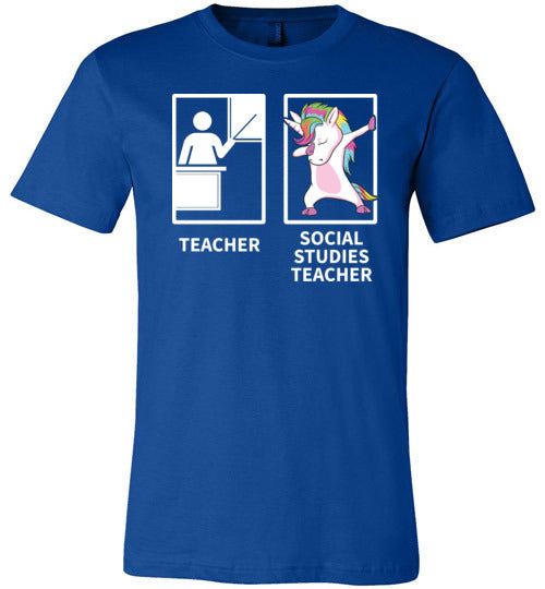 Dabbing Unicorn Social Studies Teacher Canvas