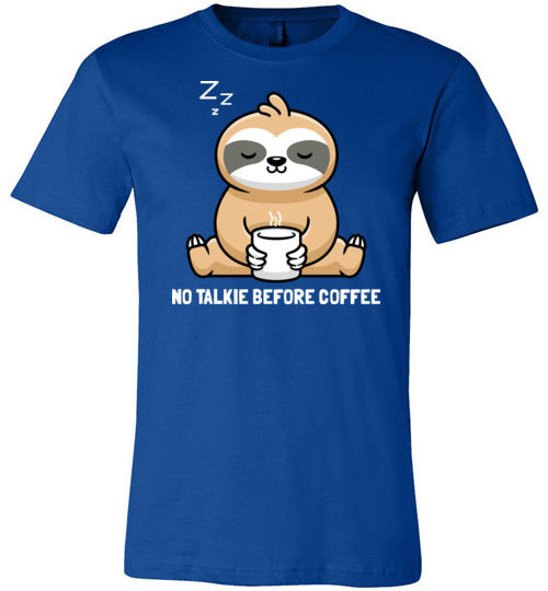 Sloth No Talkie Before Coffee Canvas
