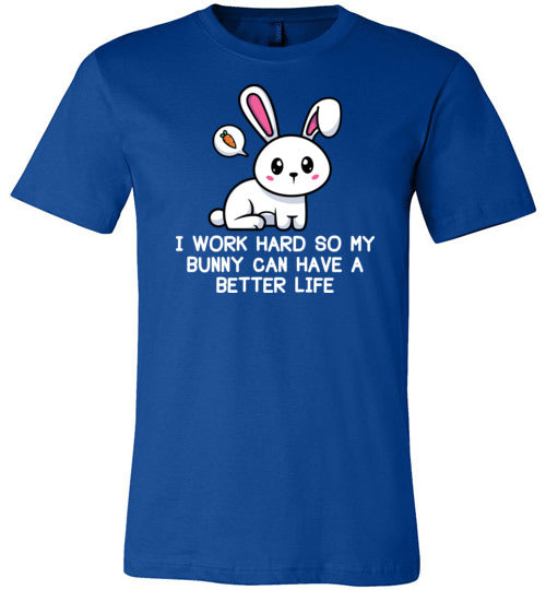 Bunny Work Hard Life Canvas