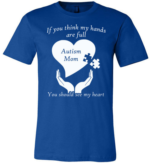 Autism Mom Heart One Color Canvas