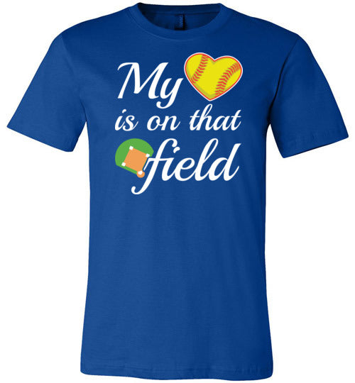 Softball Heart On Field Canvas