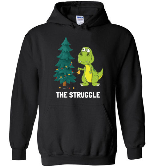 Dinosaur T-Rex Christmas Struggle Hoodie