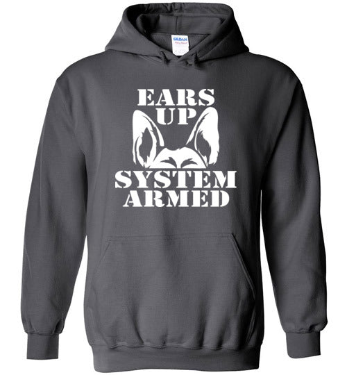 Ears Up System Armed German Shepherd Hoodie
