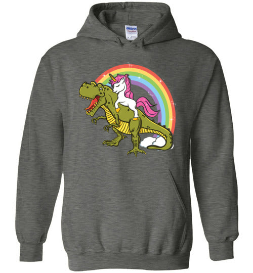 Unicorn Riding T-Rex Hoodie