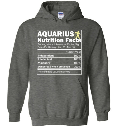 Zodiac Aquarius Nutrition Facts Hoodie