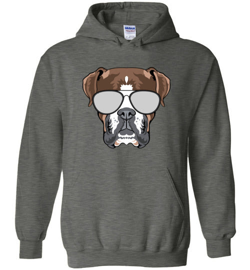 Boxer Dog Sunglasses Hoodie