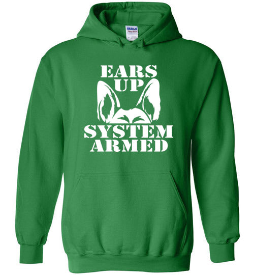 Ears Up System Armed German Shepherd Hoodie