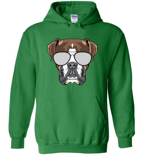 Boxer Dog Sunglasses Hoodie