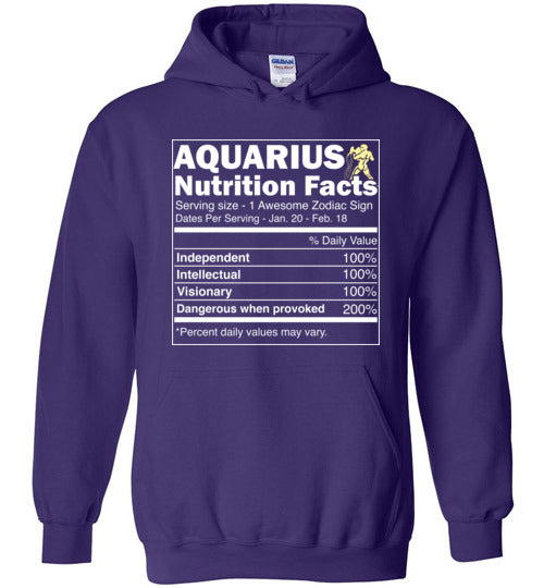 Zodiac Aquarius Nutrition Facts Hoodie