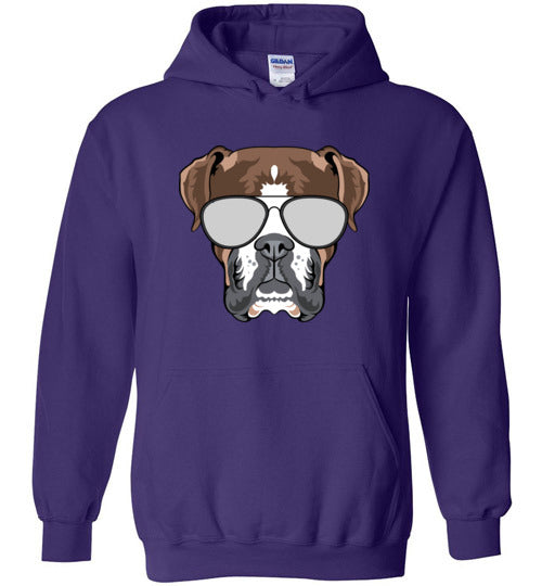 Boxer Dog Sunglasses Hoodie