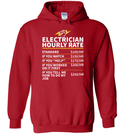 Electrician Hourly Rate Hoodie