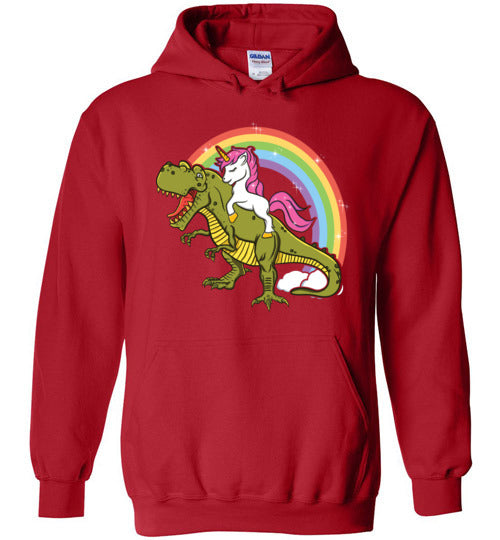 Unicorn Riding T-Rex Hoodie