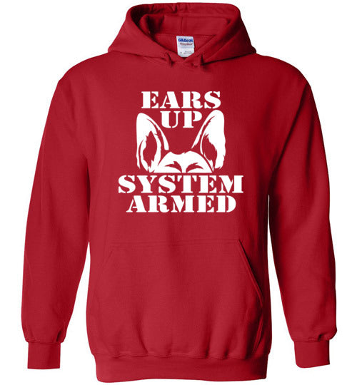 Ears Up System Armed German Shepherd Hoodie