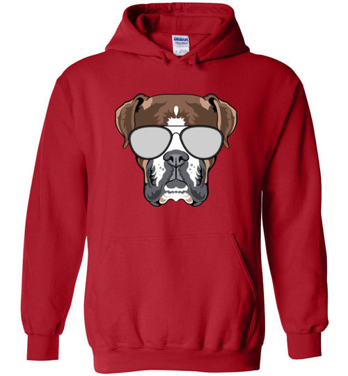 Boxer Dog Sunglasses Hoodie