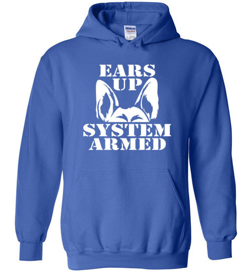 Ears Up System Armed German Shepherd Hoodie