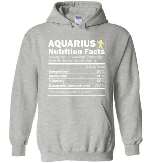 Zodiac Aquarius Nutrition Facts Hoodie