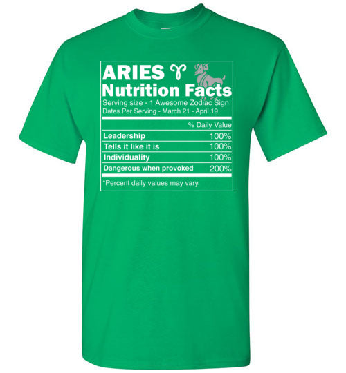 Aries Nutrition Facts Gildan Youth