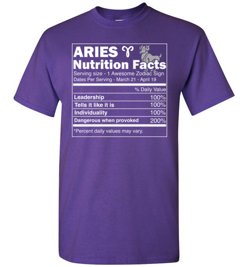 Aries Nutrition Facts Gildan Youth
