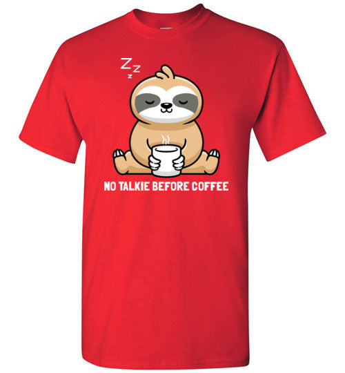 Sloth No Talkie Before Coffee Gildan Youth
